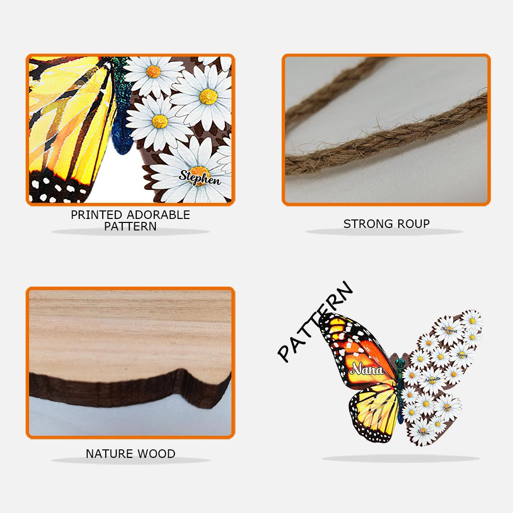 Oma, Mama, Tante, Familie, Schmetterling – Personalisiertes Muttertags-Holzschild