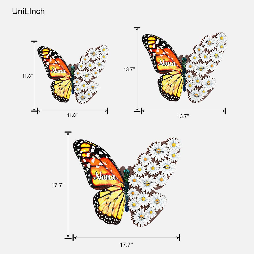 Oma, Mama, Tante, Familie, Schmetterling – Personalisiertes Muttertags-Holzschild