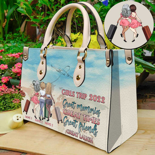 Girls Trip 2022 - Personalized Travelling Leather Handbag