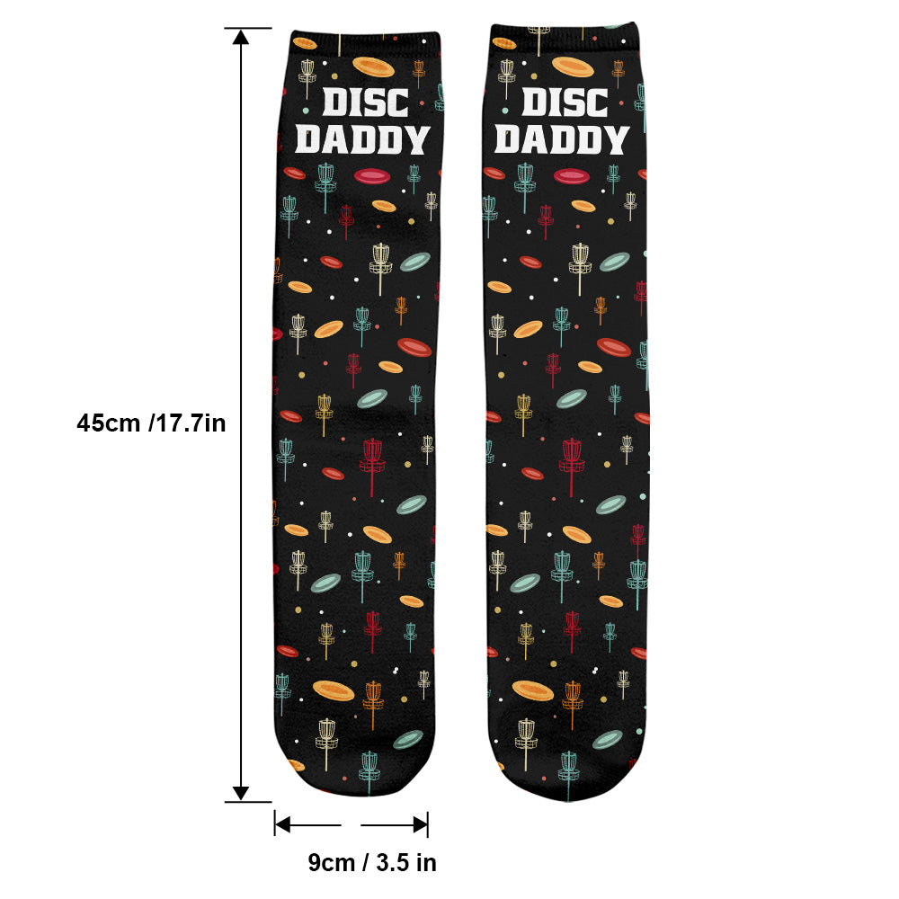 Disc Daddy - Disc Golf gift for dad, grandma, grandpa, mom - Personalized Socks