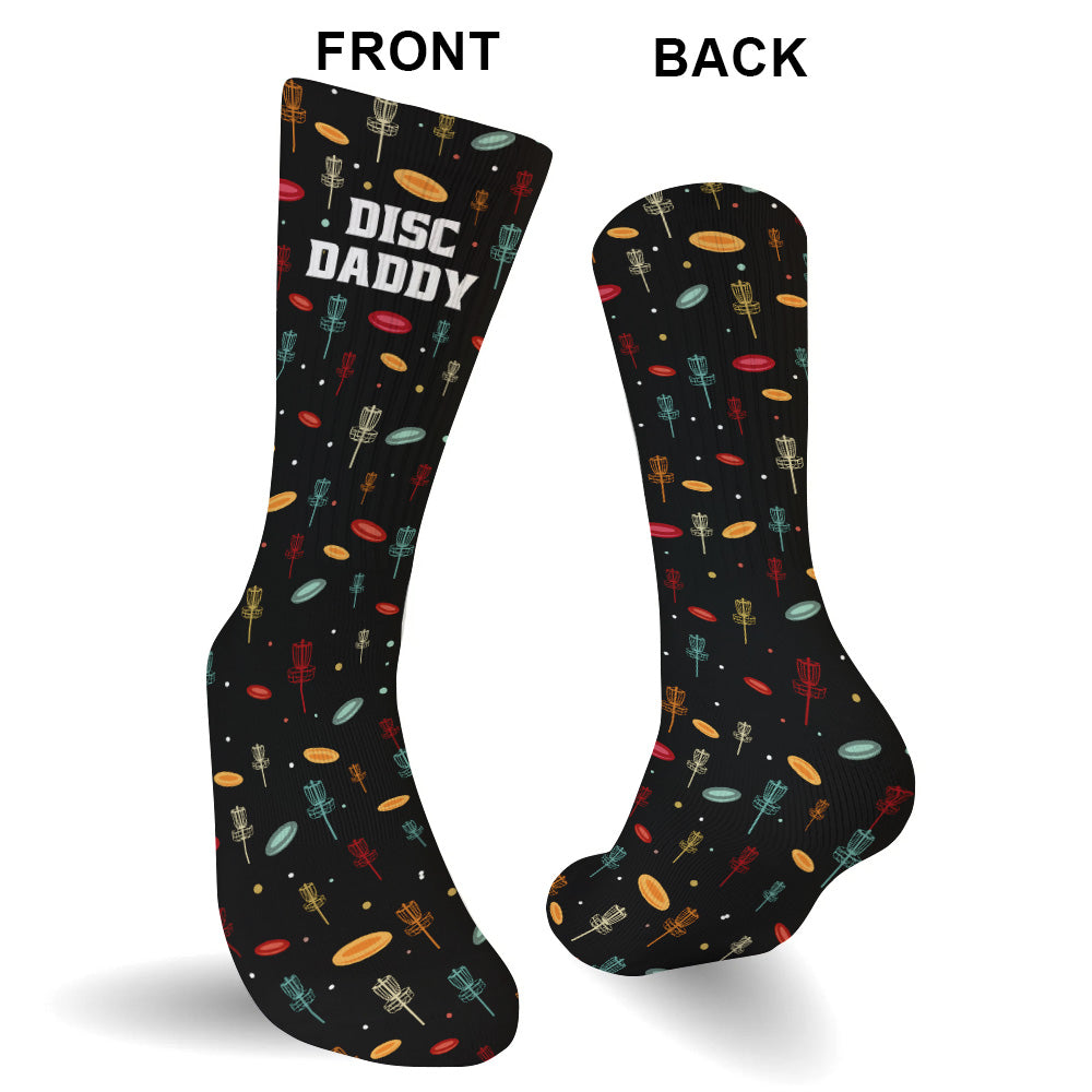 Disc Daddy - Disc Golf gift for dad, grandma, grandpa, mom - Personalized Socks