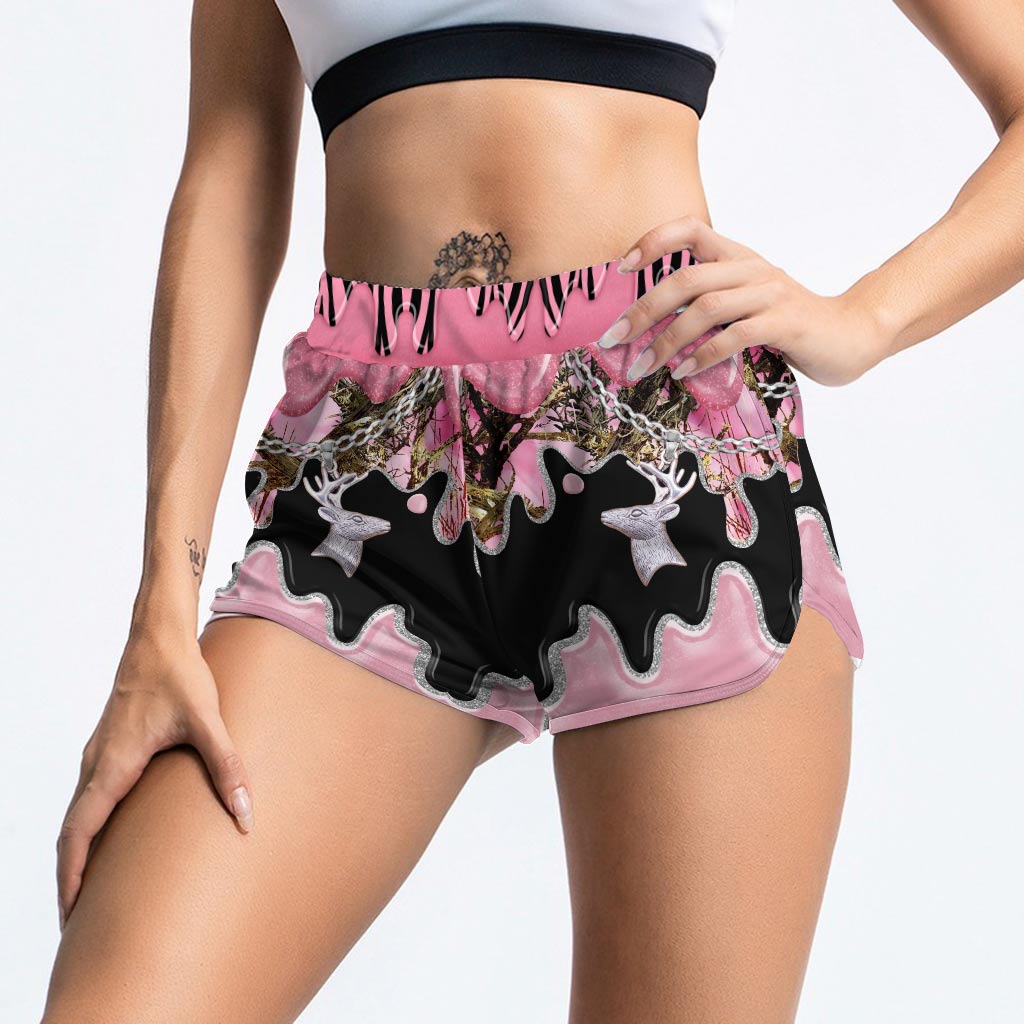 Black Pink Country Girl - Hunting Cross Tank Top and Women Shorts