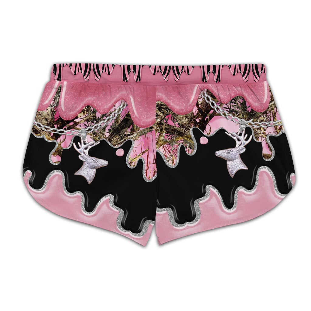 Black Pink Country Girl - Hunting Cross Tank Top and Women Shorts