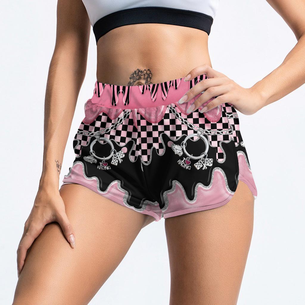 Black Pink Race Girl – Racing Cross Tanktop und Damenshorts