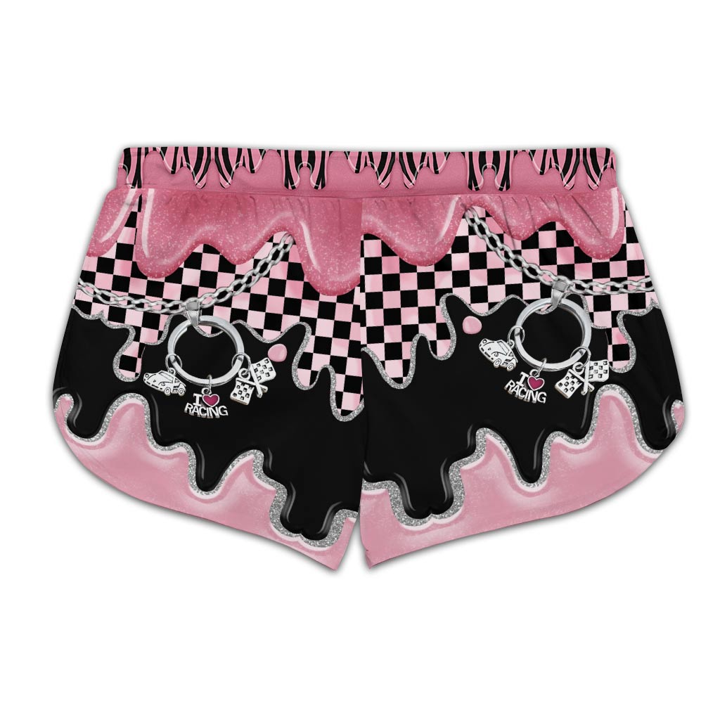 Black Pink Race Girl – Racing Cross Tanktop und Damenshorts