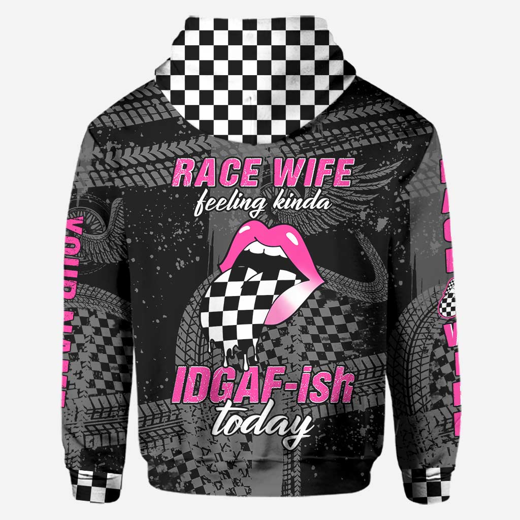Rennfahrerfrau fühlt sich irgendwie egal - Personalisierter Rennhoodie und Leggings