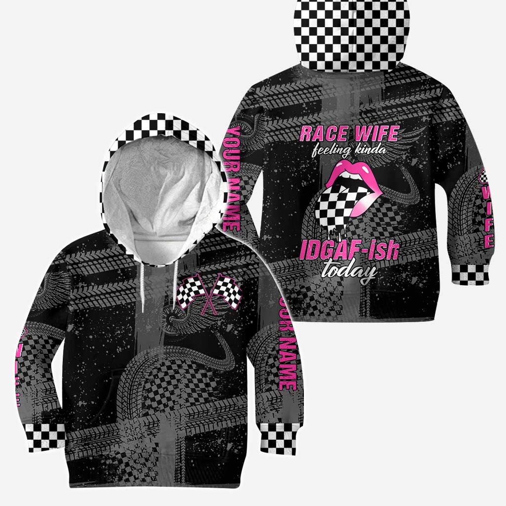 Rennfahrerfrau fühlt sich irgendwie egal - Personalisierter Rennhoodie und Leggings