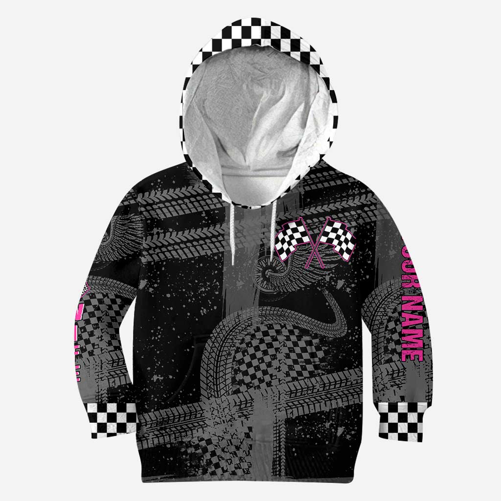 Rennfahrerfrau fühlt sich irgendwie egal - Personalisierter Rennhoodie und Leggings
