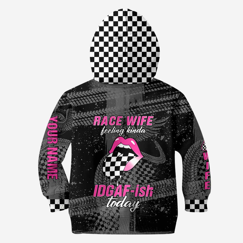 Rennfahrerfrau fühlt sich irgendwie egal - Personalisierter Rennhoodie und Leggings