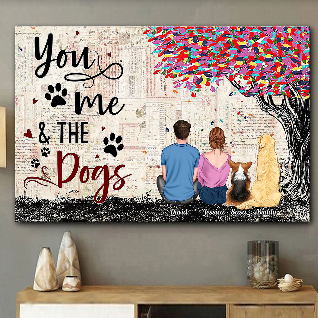 Du, ich und die Hunde – Personalisierte Hunde-Leinwand und Poster