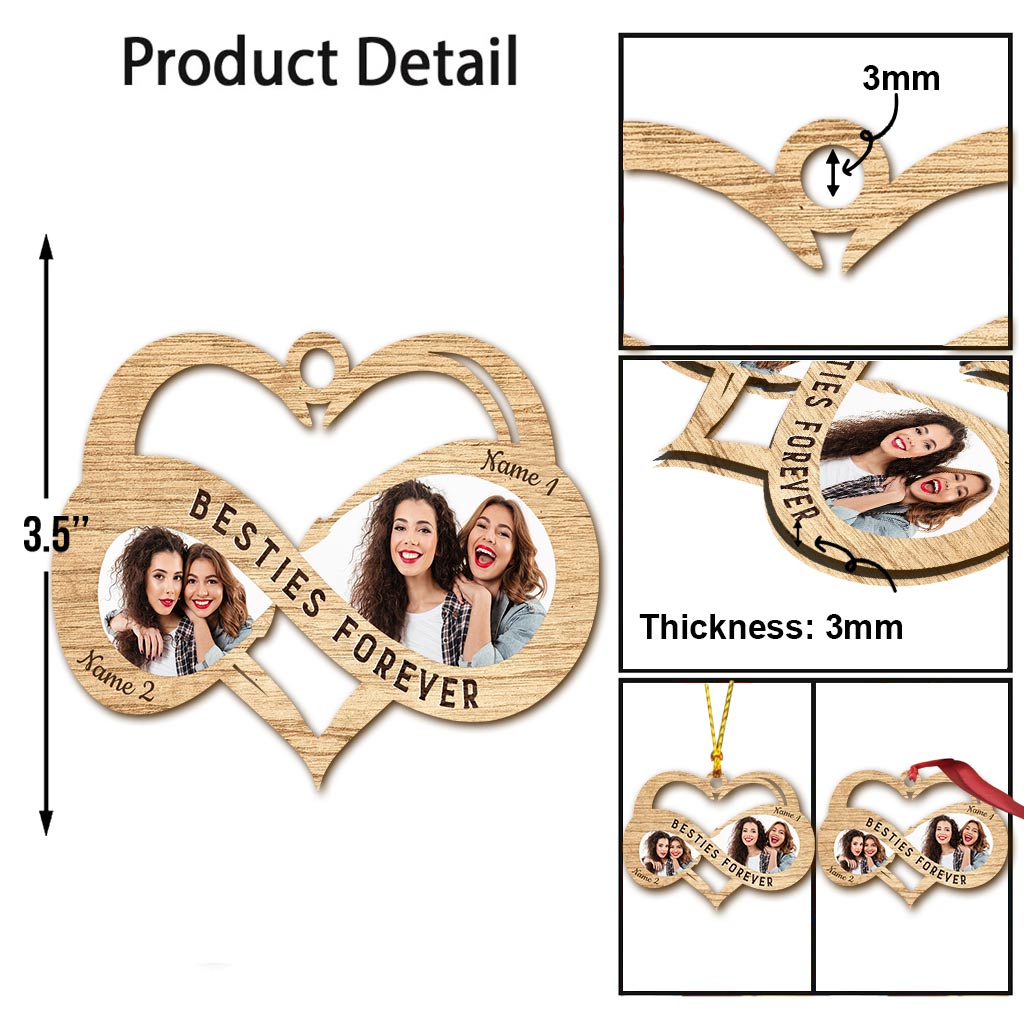Für immer beste Freundinnen – personalisierter Weihnachtsschmuck (beidseitig bedruckt)
