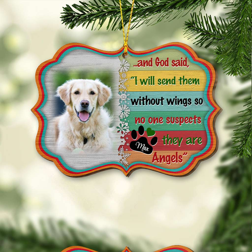 Angels Without Wings - Personalized Christmas Dog Ornament (Printed On Both Sides)