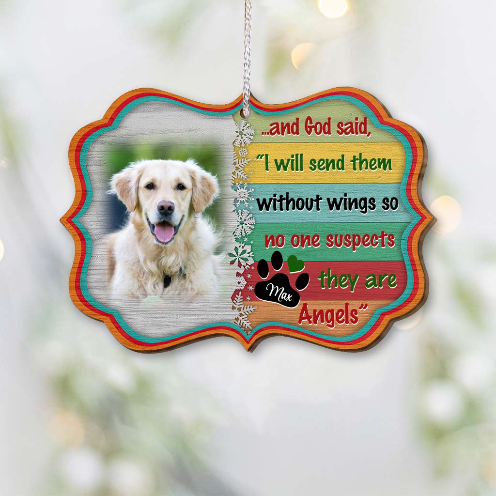 Angels Without Wings - Personalized Christmas Dog Ornament (Printed On Both Sides)