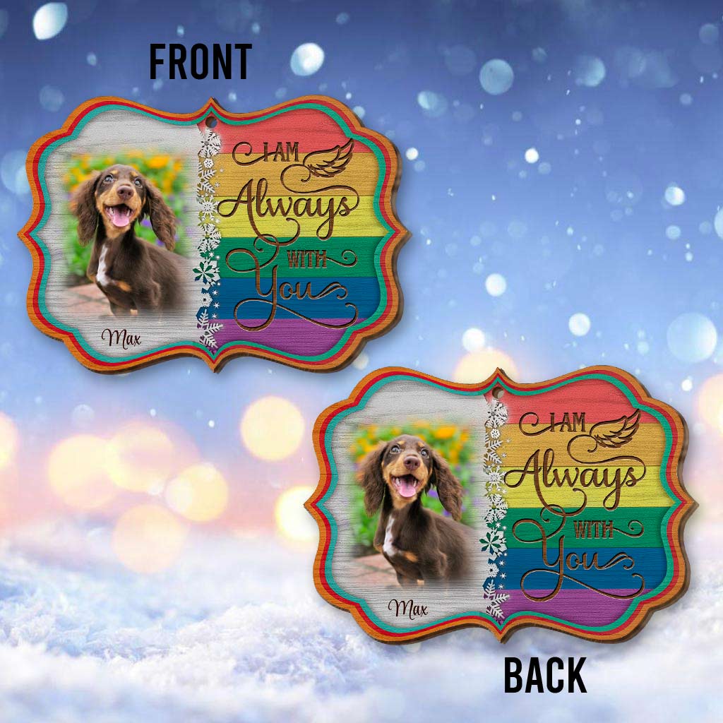 Engel mit Flügeln – Personalisierter Weihnachtsschmuck in Hundeform (beidseitig bedruckt)