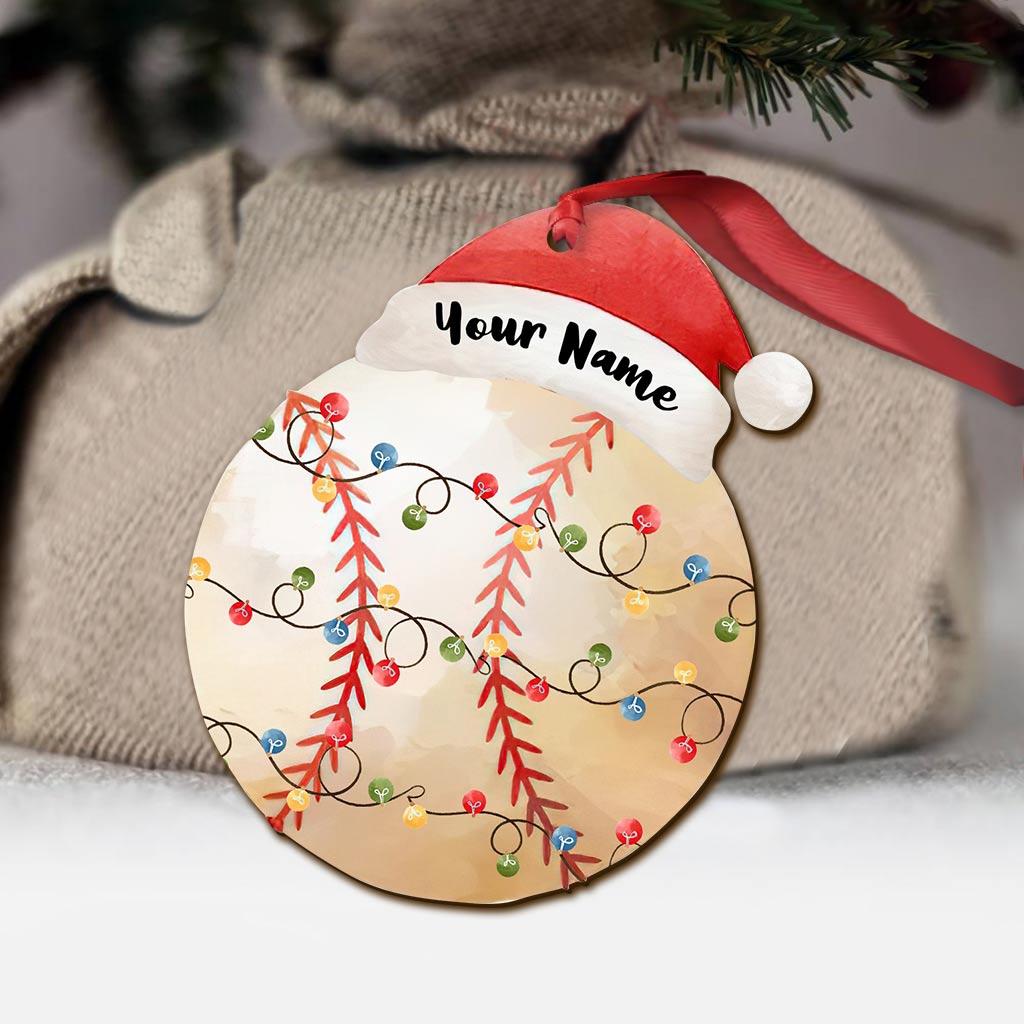 Für Sportbegeisterte – Personalisierter Baseball-Weihnachtsbaumschmuck (beidseitig bedruckt)