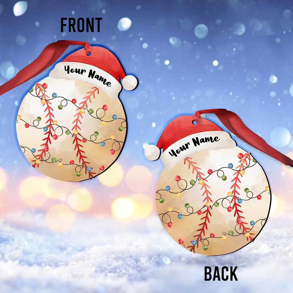 Für Sportbegeisterte – Personalisierter Baseball-Weihnachtsbaumschmuck (beidseitig bedruckt)