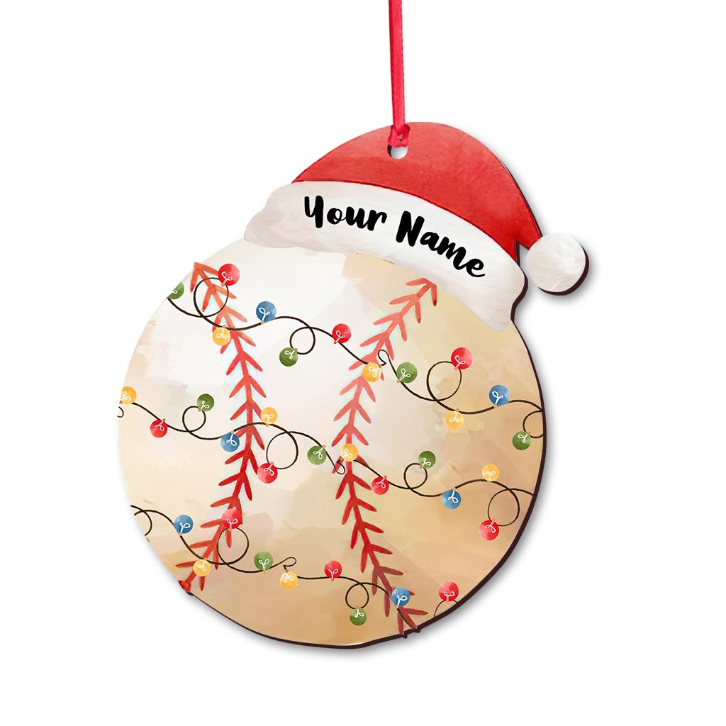 Für Sportbegeisterte – Personalisierter Baseball-Weihnachtsbaumschmuck (beidseitig bedruckt)