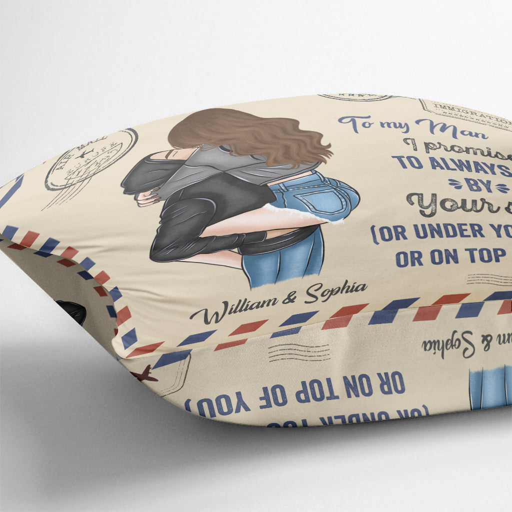 I Promise To Be By Your Side - Personalized Couple Throw Pillow