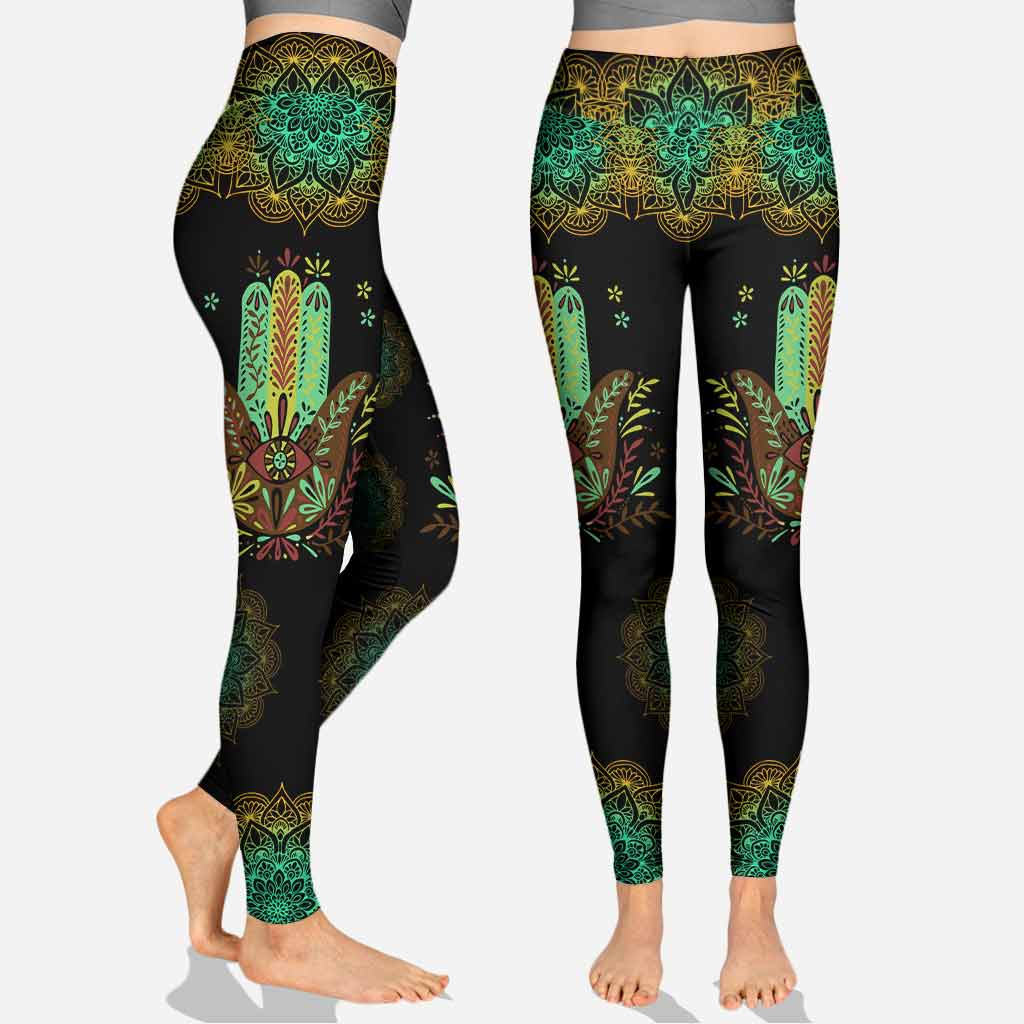 Inhale The Good - Personalized Yoga Hollow Tank Top and Leggings