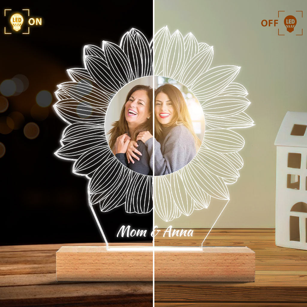 Du bist mein Sonnenschein – Geschenk für Mama, Oma, Schwester, Tochter, Sohn, Bruder, Opa, Papa, Ehefrau, Ehemann, Freund/Freundin – Personalisierte, geformte Leuchtplatte