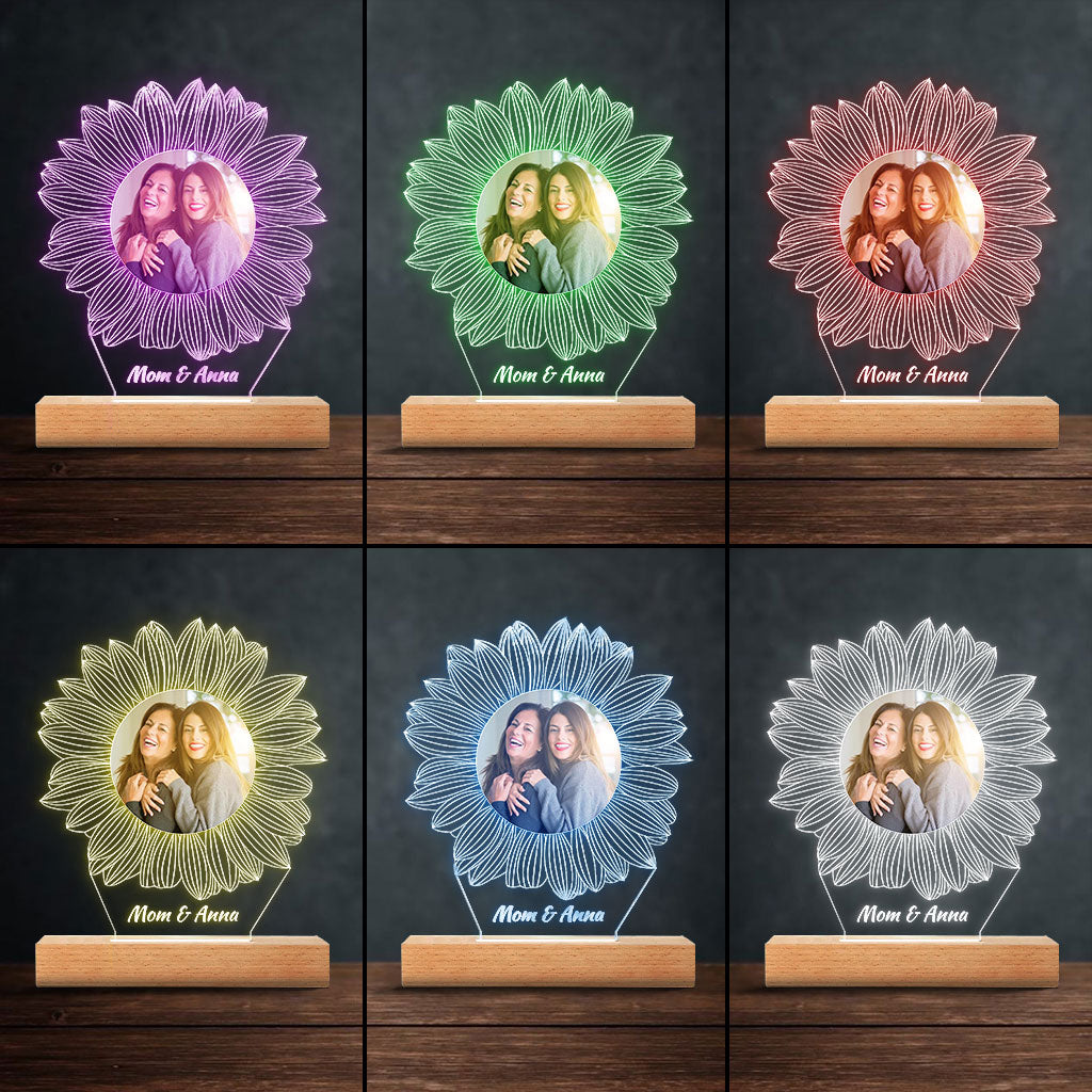 Du bist mein Sonnenschein – Geschenk für Mama, Oma, Schwester, Tochter, Sohn, Bruder, Opa, Papa, Ehefrau, Ehemann, Freund/Freundin – Personalisierte, geformte Leuchtplatte