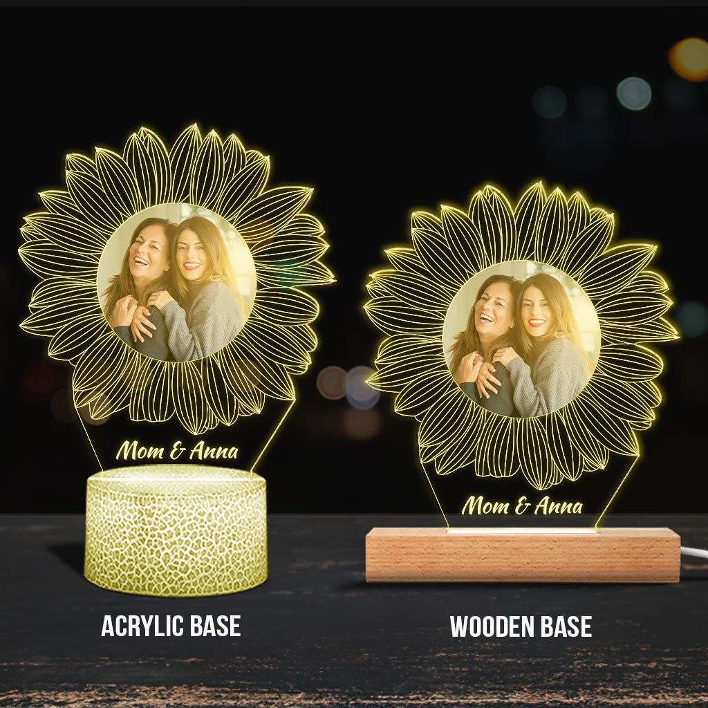 Du bist mein Sonnenschein – Geschenk für Mama, Oma, Schwester, Tochter, Sohn, Bruder, Opa, Papa, Ehefrau, Ehemann, Freund/Freundin – Personalisierte, geformte Leuchtplatte