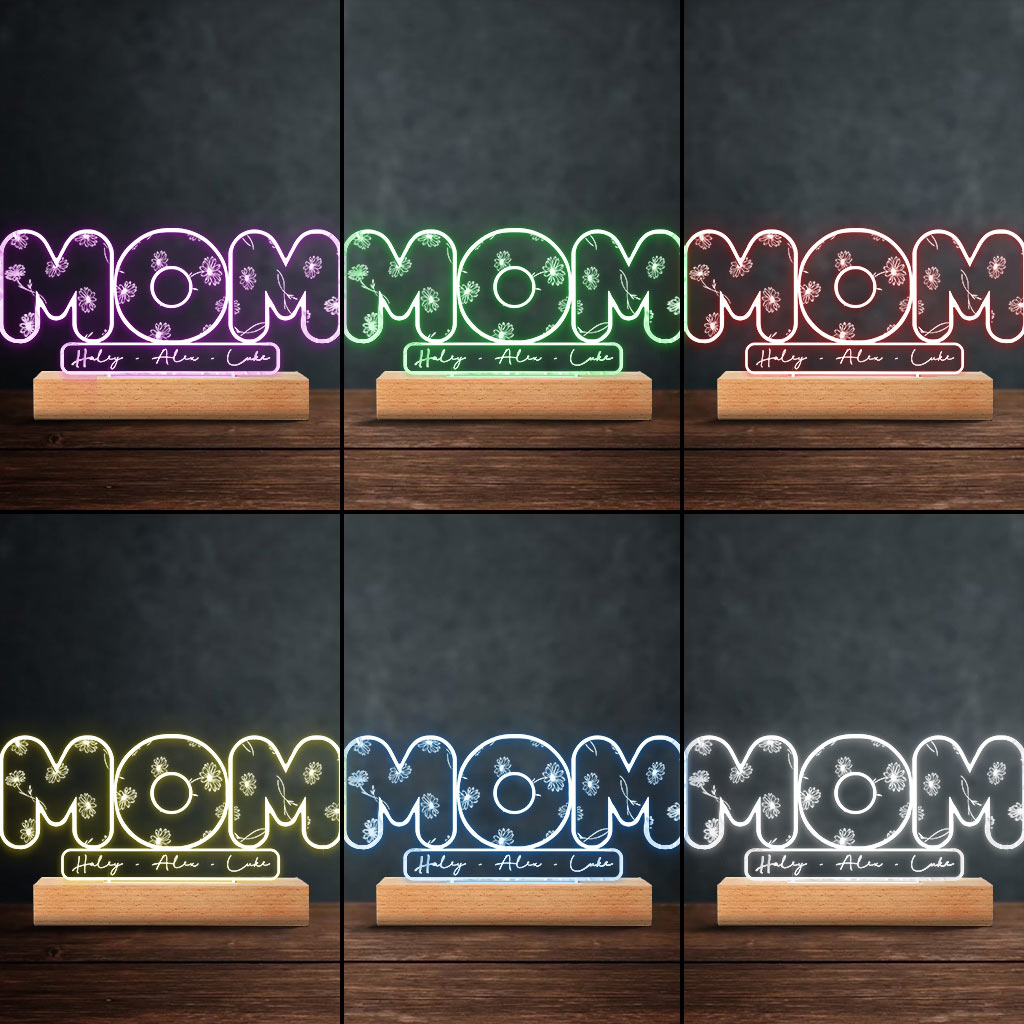 Geburtsblumen für Mama – Personalisierte, mutterförmige Plakettenleuchte zum Muttertag