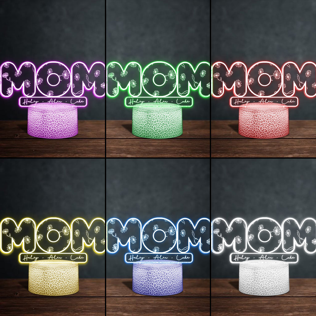 Geburtsblumen für Mama – Personalisierte, mutterförmige Plakettenleuchte zum Muttertag