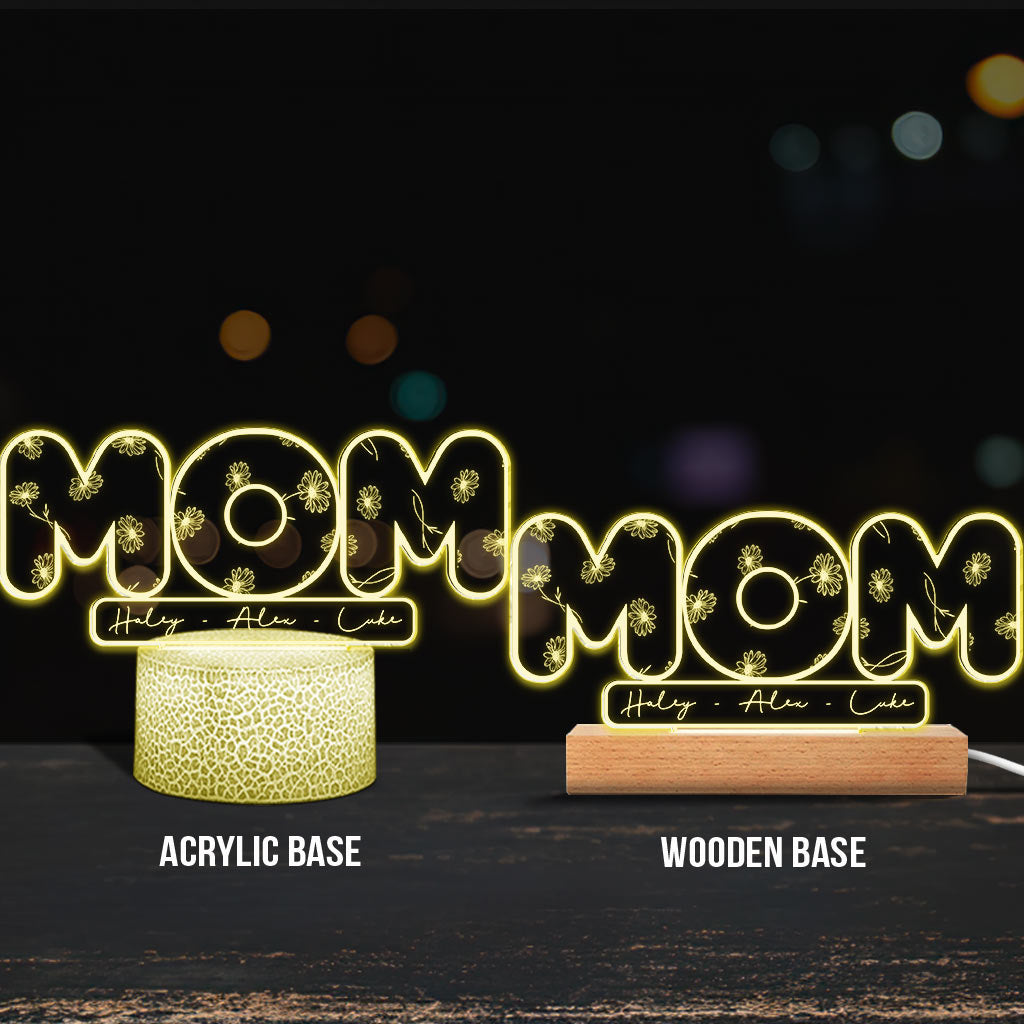 Geburtsblumen für Mama – Personalisierte, mutterförmige Plakettenleuchte zum Muttertag