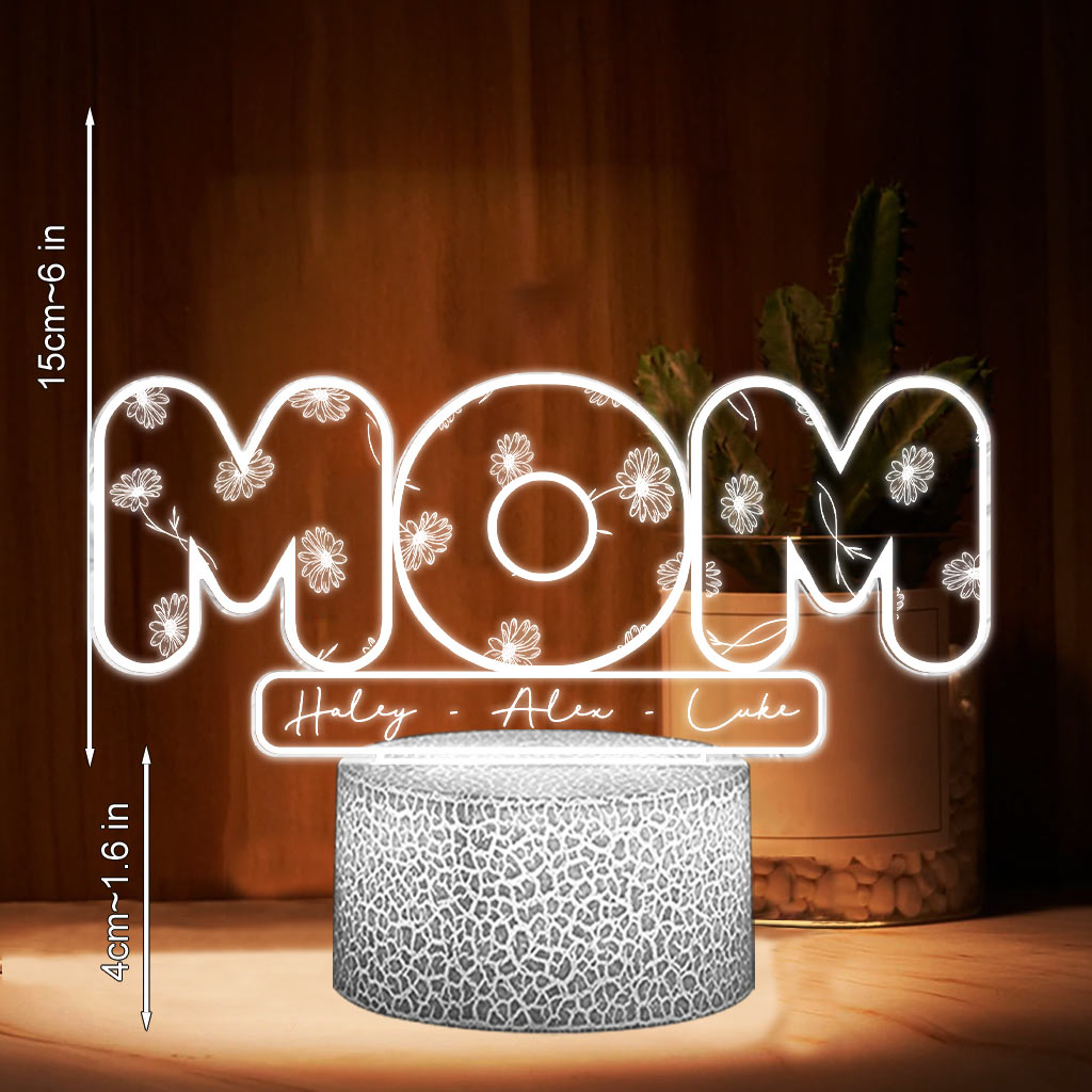 Geburtsblumen für Mama – Personalisierte, mutterförmige Plakettenleuchte zum Muttertag