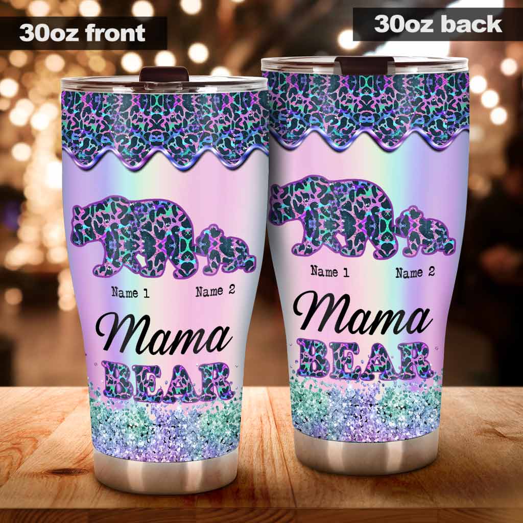 Mama Bear - Personalized Mother's Day Tumbler With 3D Pattern Print