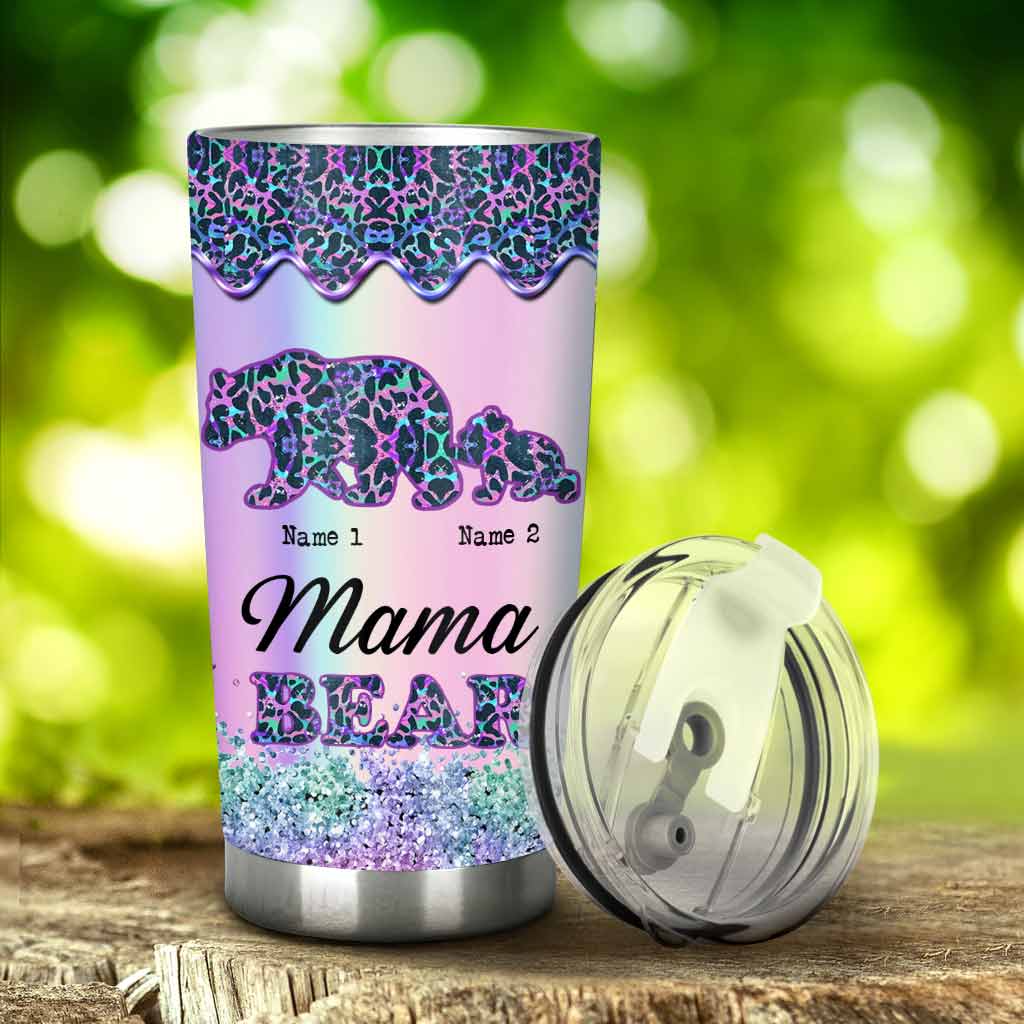 Mama Bear - Personalized Mother's Day Tumbler With 3D Pattern Print
