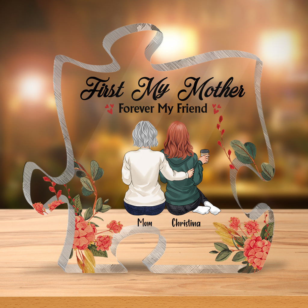 Mutter und Tochter – Personalisierte Acrylplakette zum Muttertag (individuell geformt)