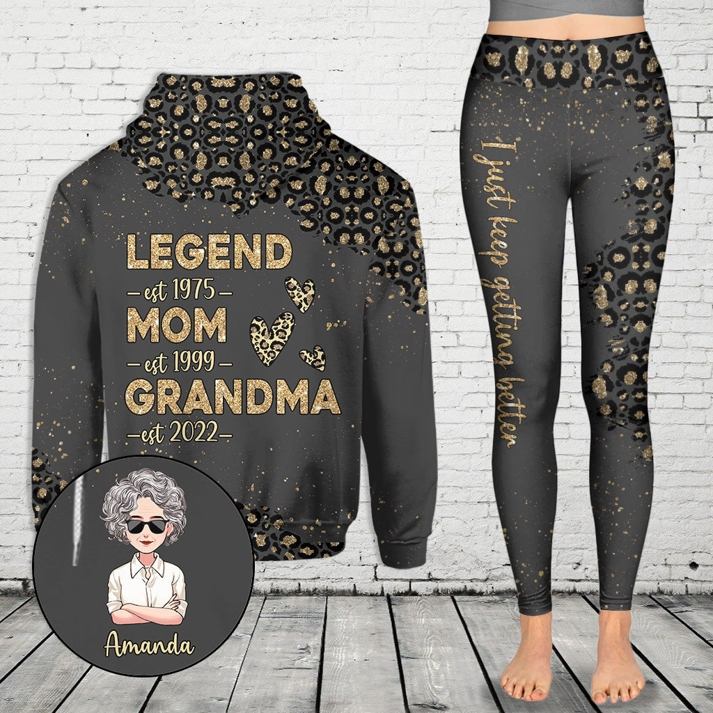 Legende Mama Oma – Personalisierter Muttertags-Hoodie und Leggings für Mütter