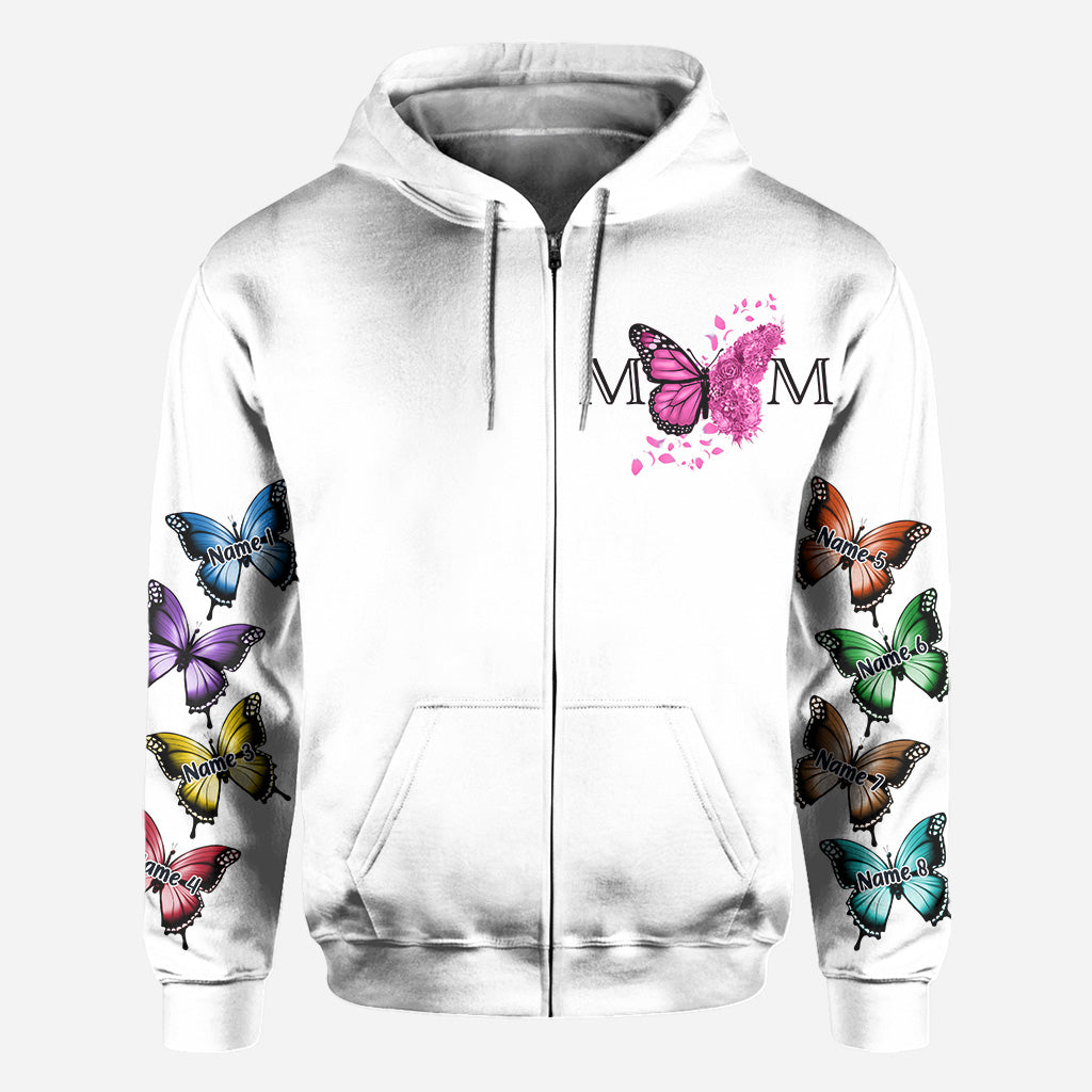 Mutter und Kinder – Personalisiertes Muttertags-T-Shirt und Hoodie mit dem Aufdruck „Mutter“.