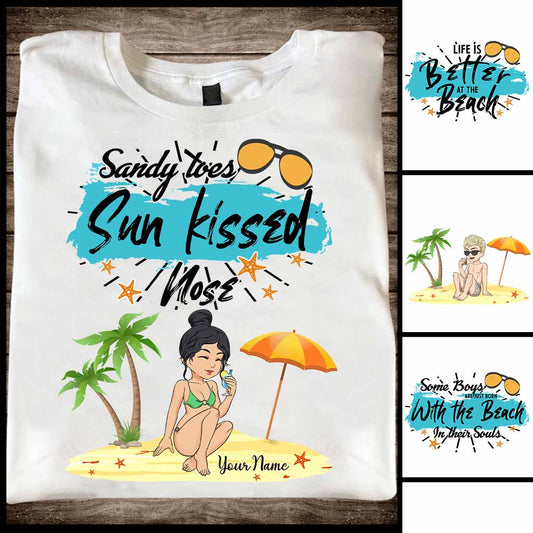 Sandy Toes Sunkissed Nose - Personalized Sea Lover T-shirt and Hoodie