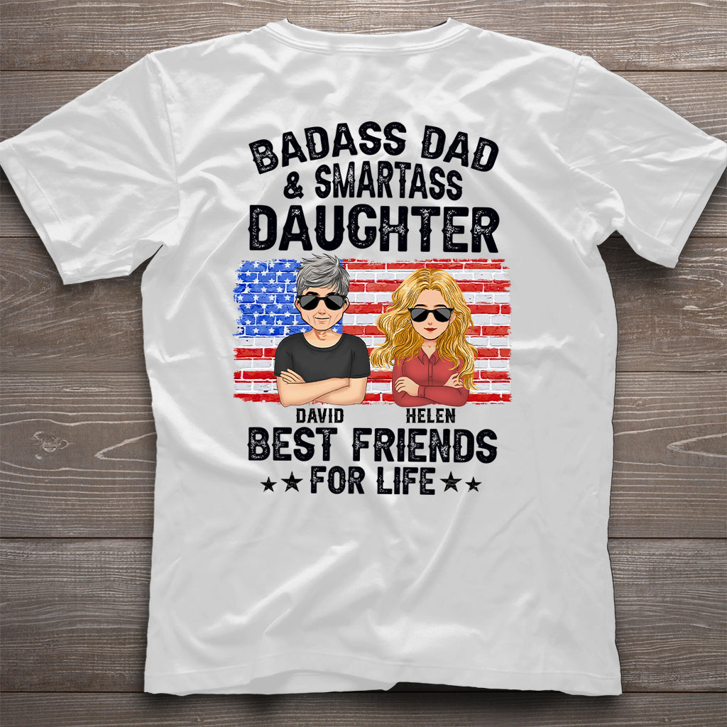 Cooler Papa & freche Tochter – beste Freunde fürs Leben – personalisiertes Vater-T-Shirt und Hoodie