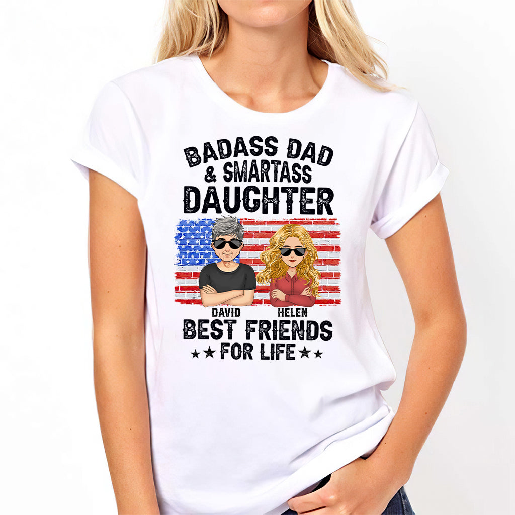 Cooler Papa & freche Tochter – beste Freunde fürs Leben – personalisiertes Vater-T-Shirt und Hoodie