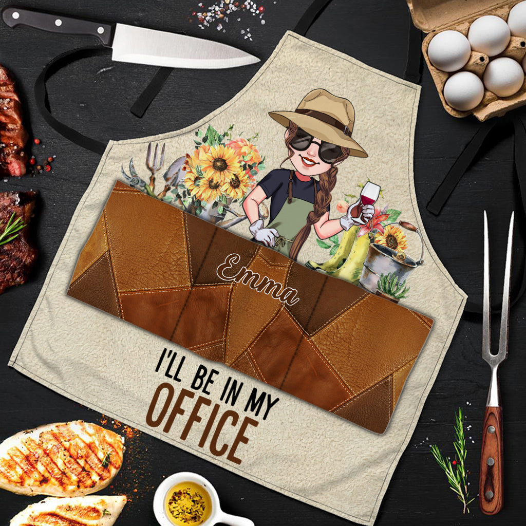 Ich bin im Büro – personalisierte Gartenschürze