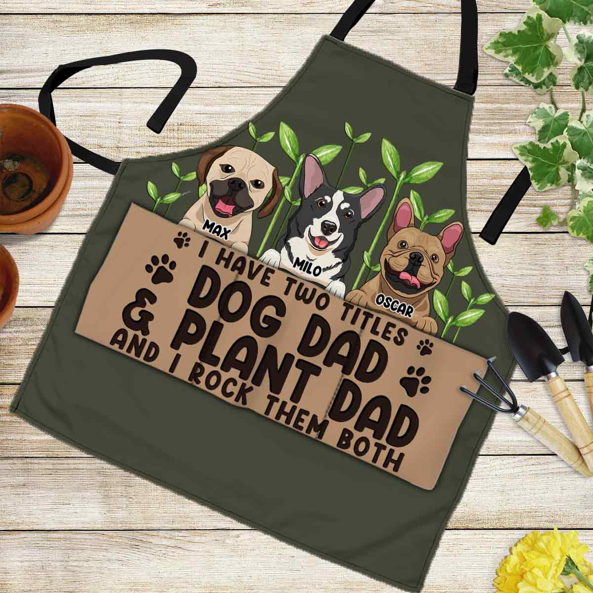 Ich habe zwei Titel – Personalisierte Gartenschürze