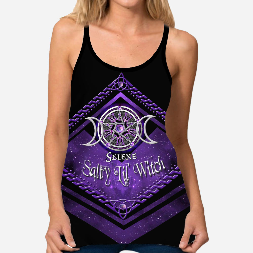 Salty Lil' Witch Purple Triple Moon - Personalisiertes Hexenkreuz-Tanktop