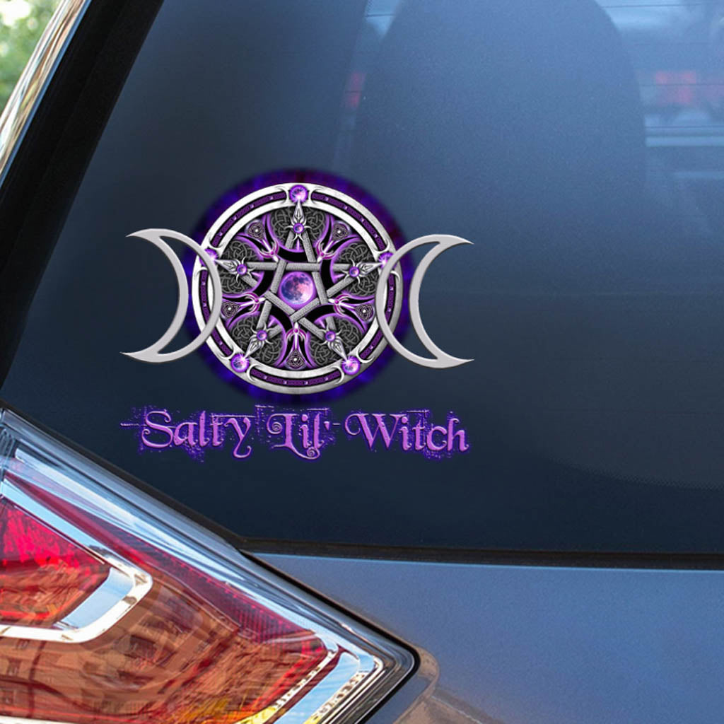 Salty Lil' Witch Lila Dreifachmond-Aufkleber Voll