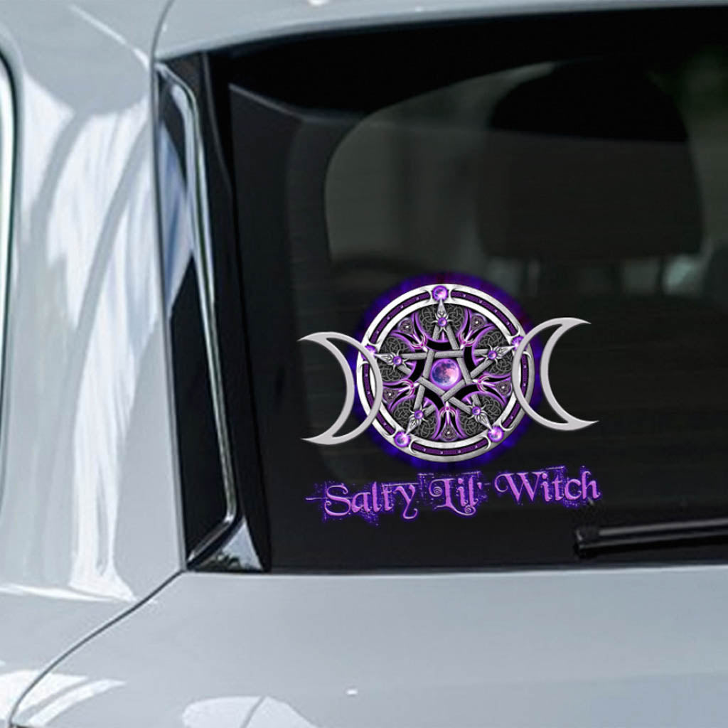Salty Lil' Witch Lila Dreifachmond-Aufkleber Voll