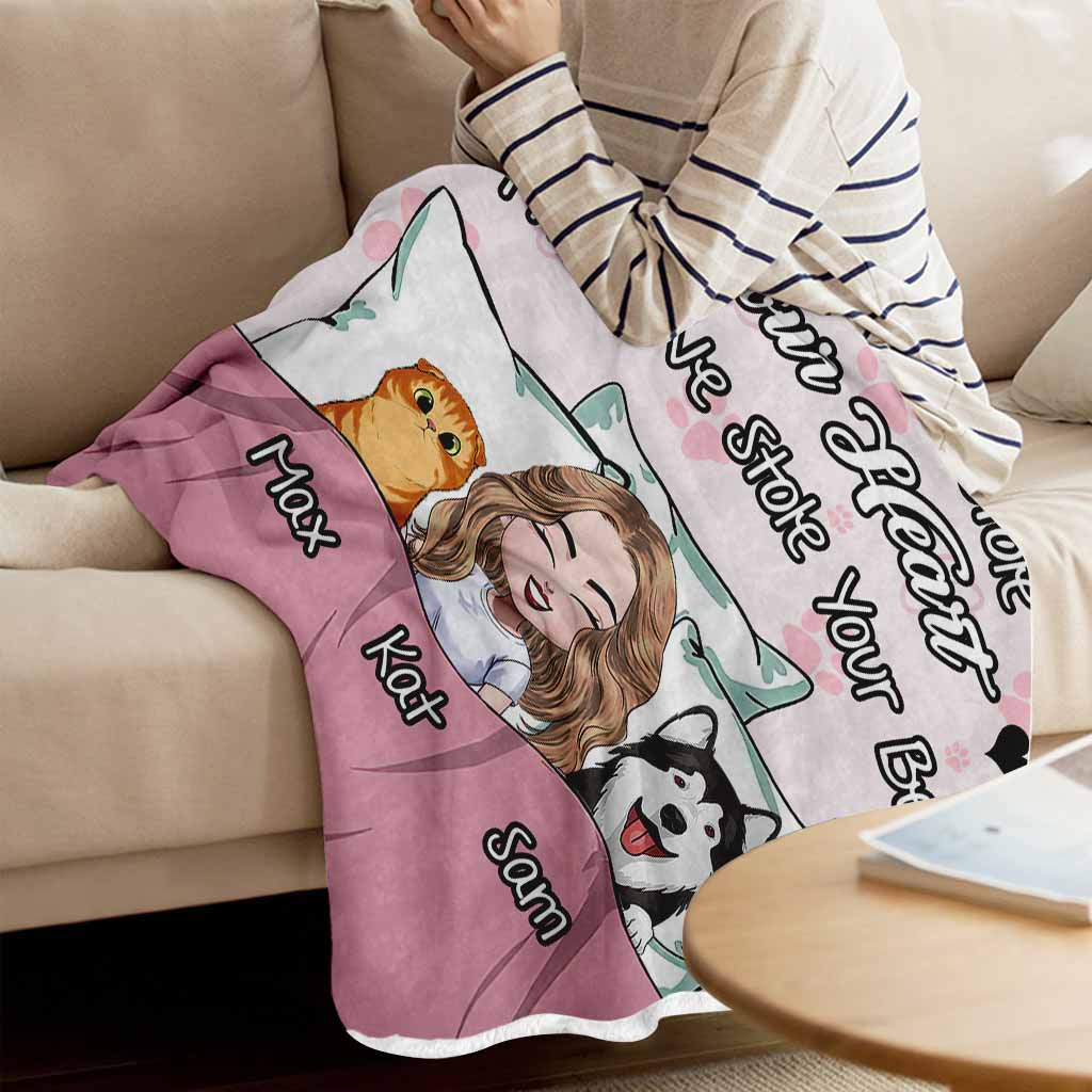 First We Stole Your Heart - Personalized Dog Blanket