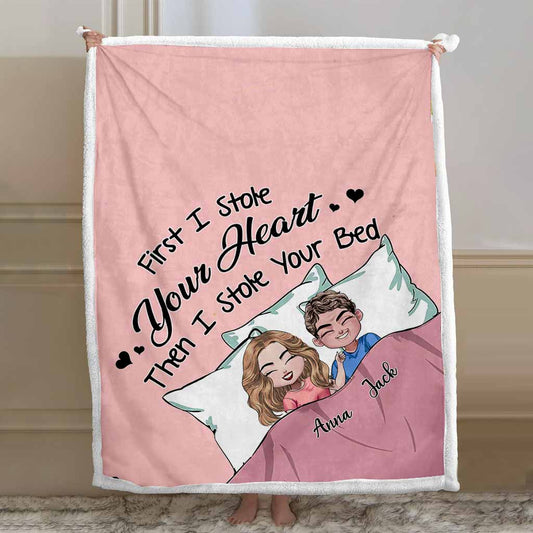 First I Stole Your Heart - Personalized Couple Blanket