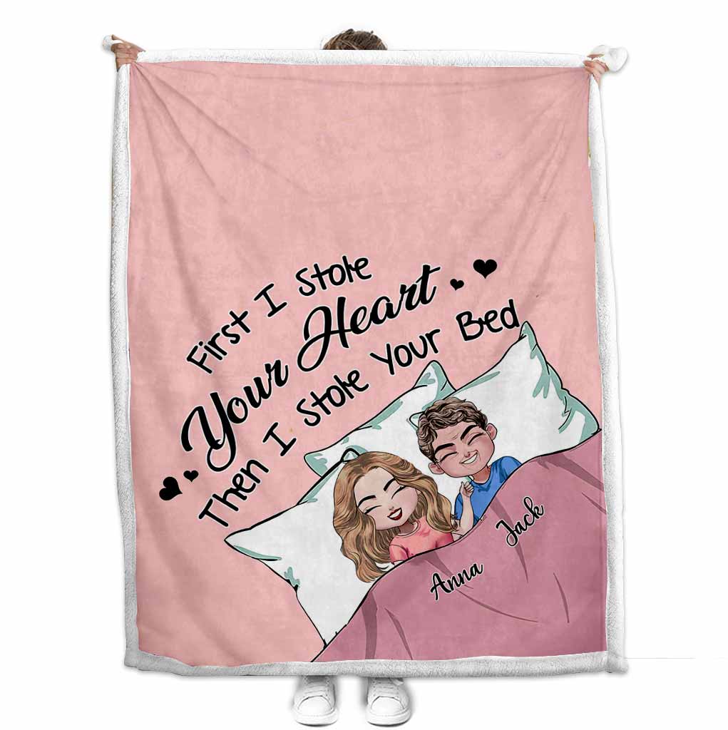 First I Stole Your Heart - Personalized Couple Blanket