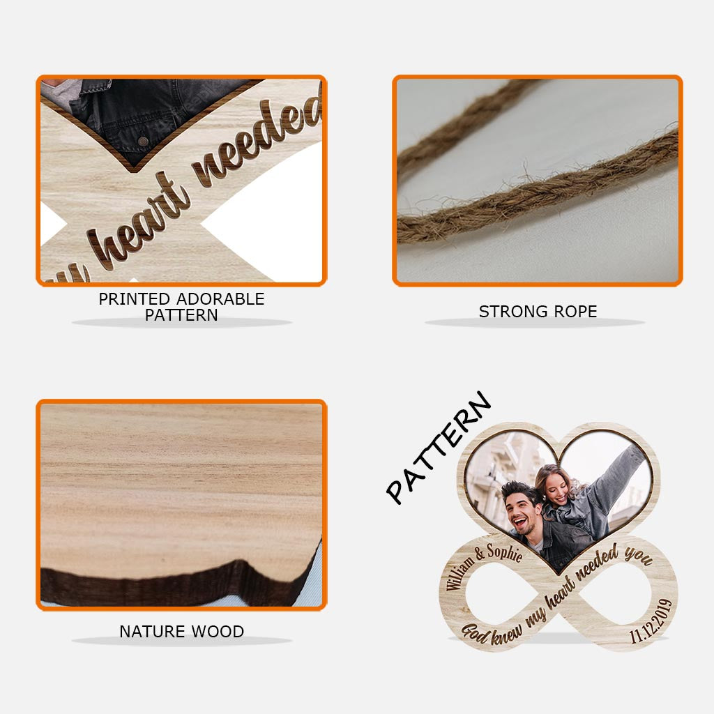 God Knew My Heart Needed You - Personalized Couple Wood Sign