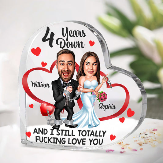 Ich liebe dich immer noch – Personalisierte Acrylplakette in Sonderform für Ehemann und Ehefrau