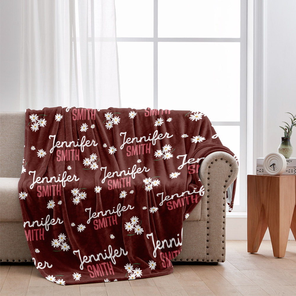 Personalisierte Oma-Decke mit Daisy-Namen