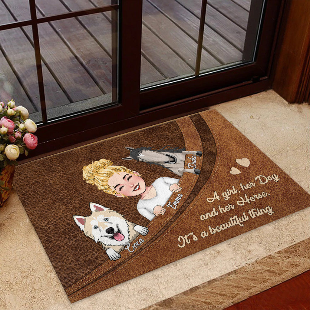 Was für ein schönes Ding – Pferdegeschenk für Hunde- und Katzenliebhaber – Personalisierte Fußmatte